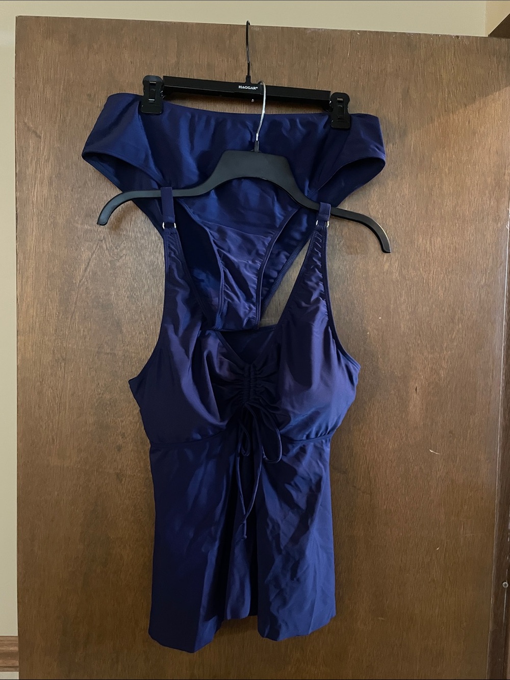 Girls Navy One-Piece Swimsuit with Front Tie